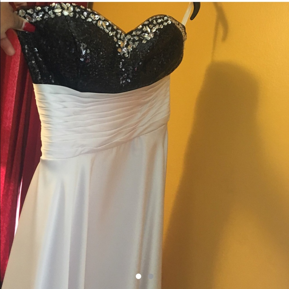 Black & white high low dress